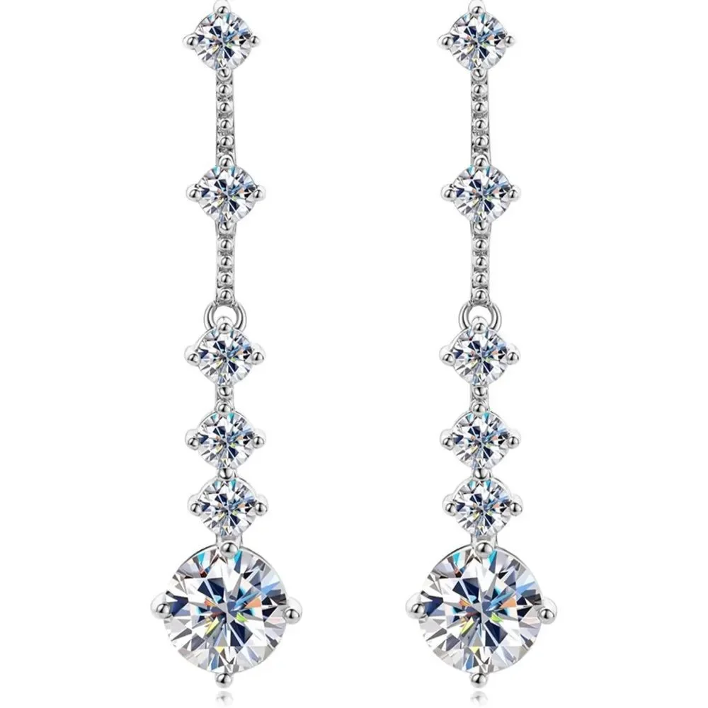18k Certified 3 carat Vintage Diamond Moissanite Earrings